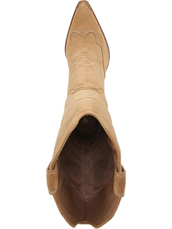 Sam Edelman Women's James Safari Tan Wide Calf Slip On Cowboy Boot Cuban heel - Picture 5 of 7